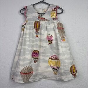 Pink Chicken Dress Girls 3Y Hot Air Balloon Whimsical Storybook Cottagecore